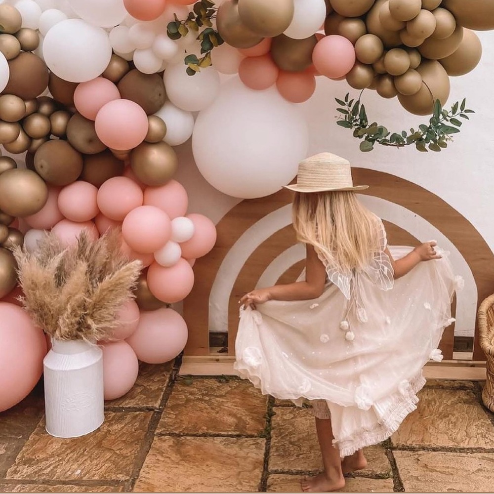 🌟 BHLDN-Luna Luna Cloude Floral Applique Tulle Butterfly Wing Flower Girl Dress